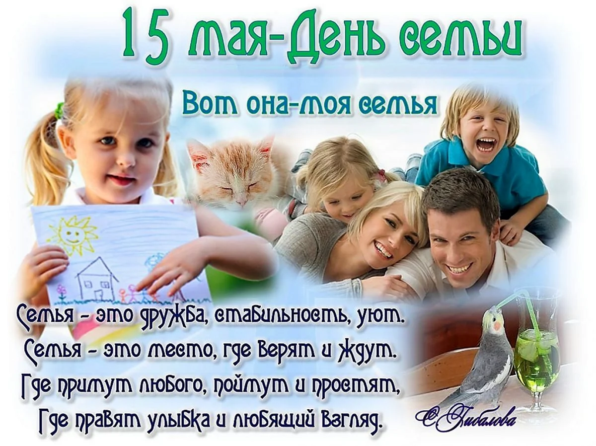 15 Мая Международный день семьи. Поздравление