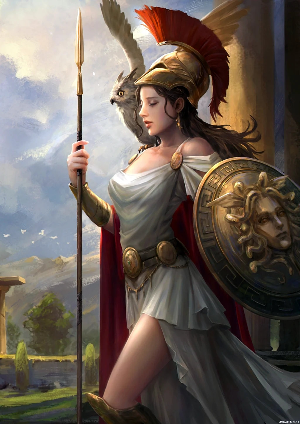 Афина Паллада богиня войны. Картинка из мультфильма