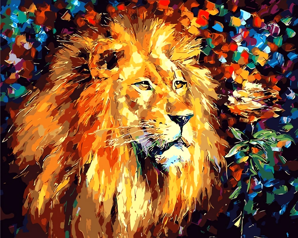 Афремов картины Лев. Красивое животное