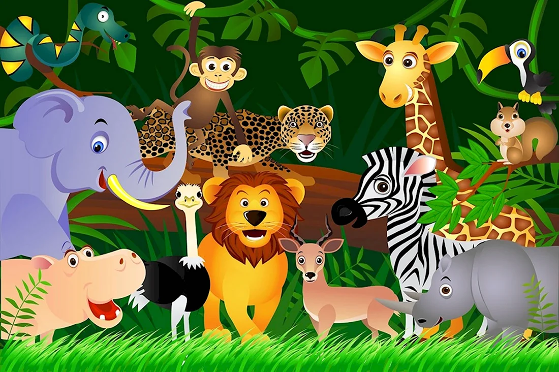 Африканские животные для детей. Анекдот в картинке