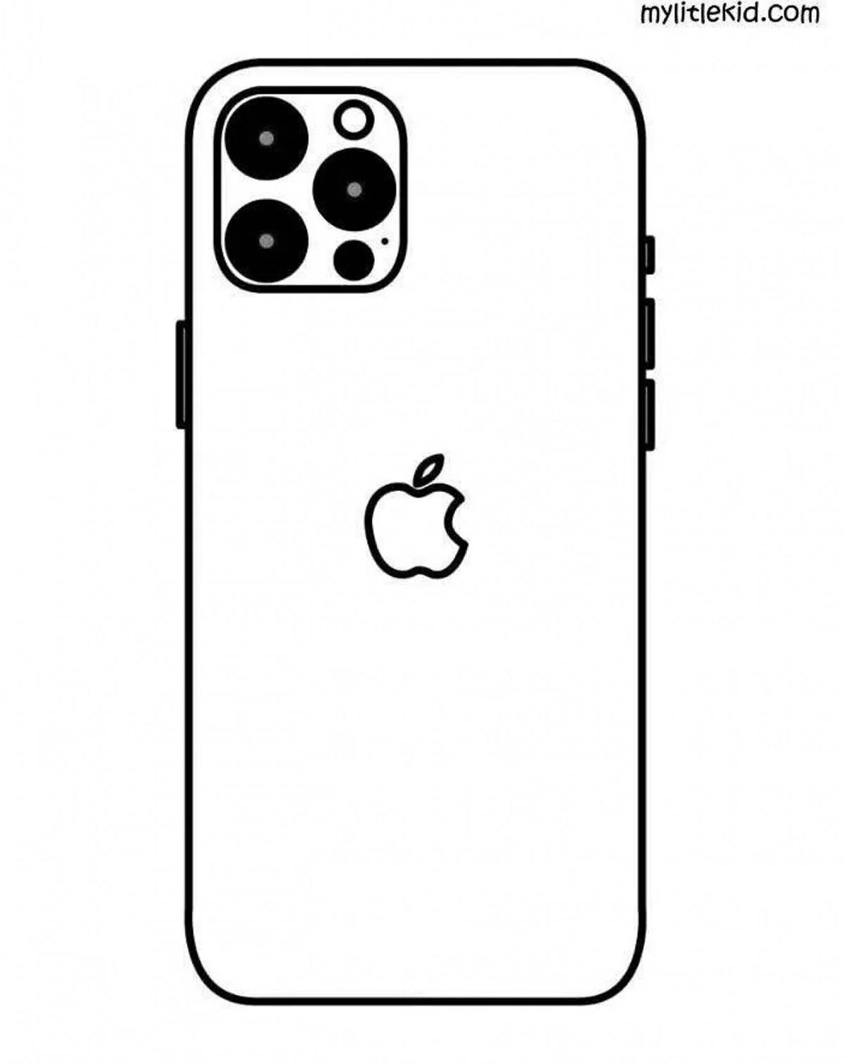 Айфон 13 спереди распечатка. Для срисовки
