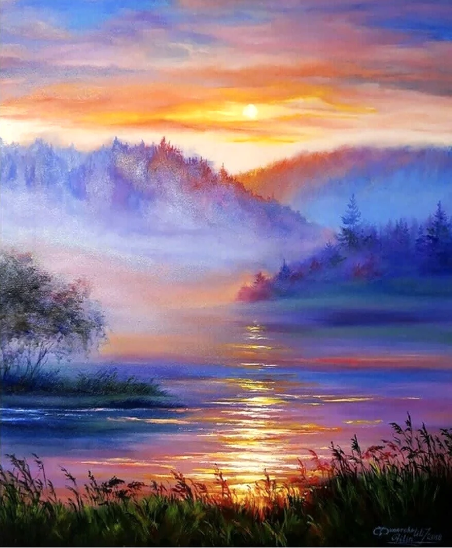 Алексей Мартынов пейзаж с закатом. Красивая картинка