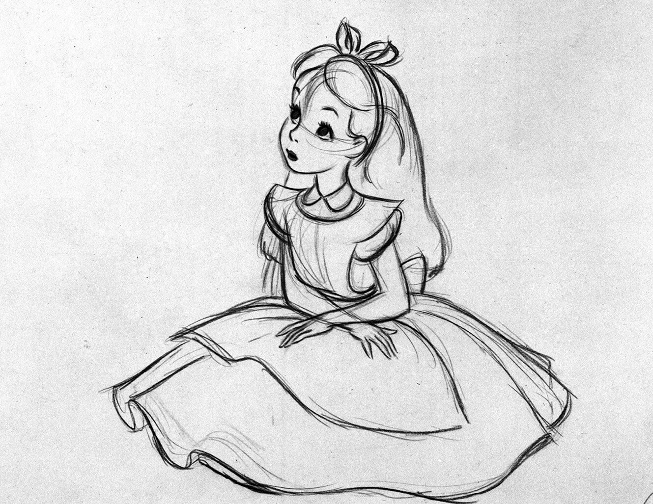 Алиса в стране чудес рисунок карандашом. Для срисовки