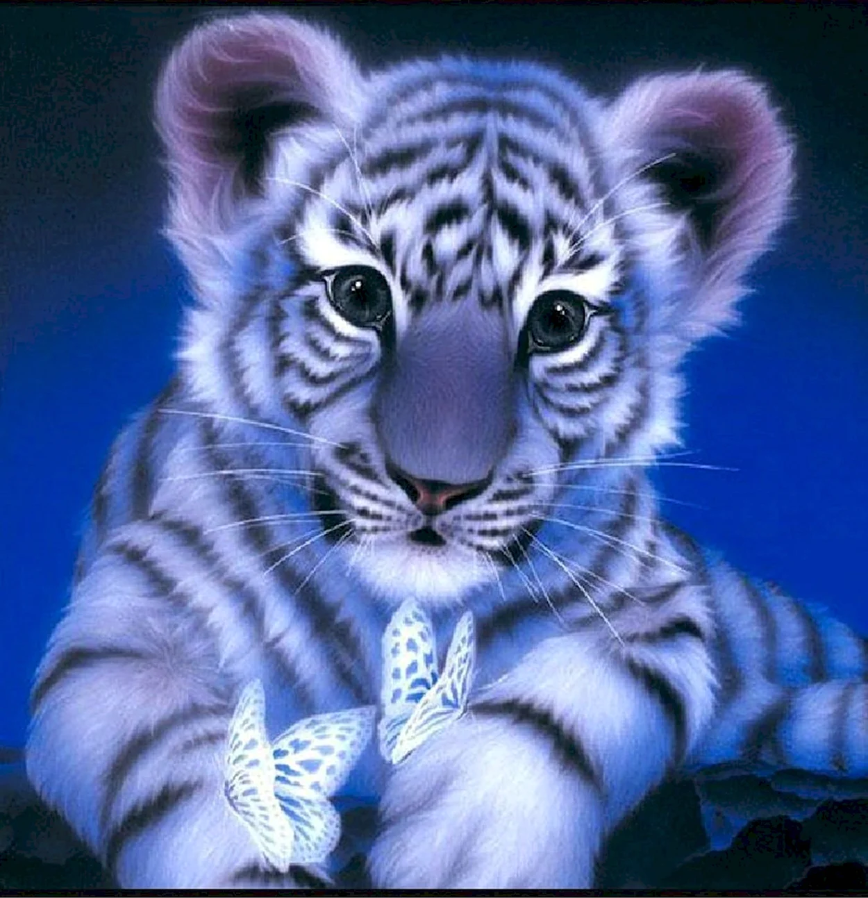 Алмазная живопись тигр и Тигренок. Красивое животное