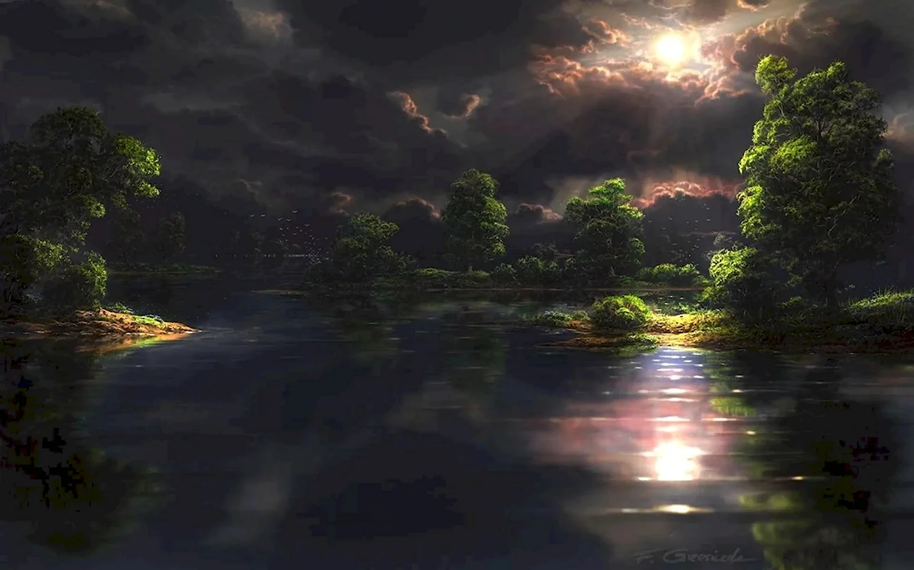 Анатолий Лядов волшебное озеро. Красивая картинка