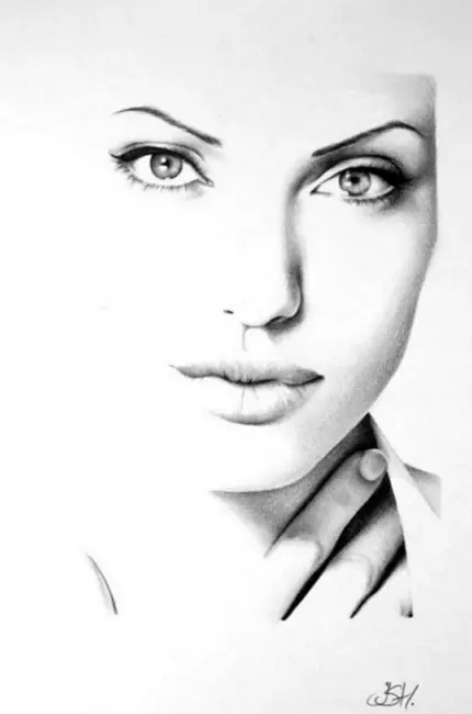 Анджелина Джоли портрет. Для срисовки