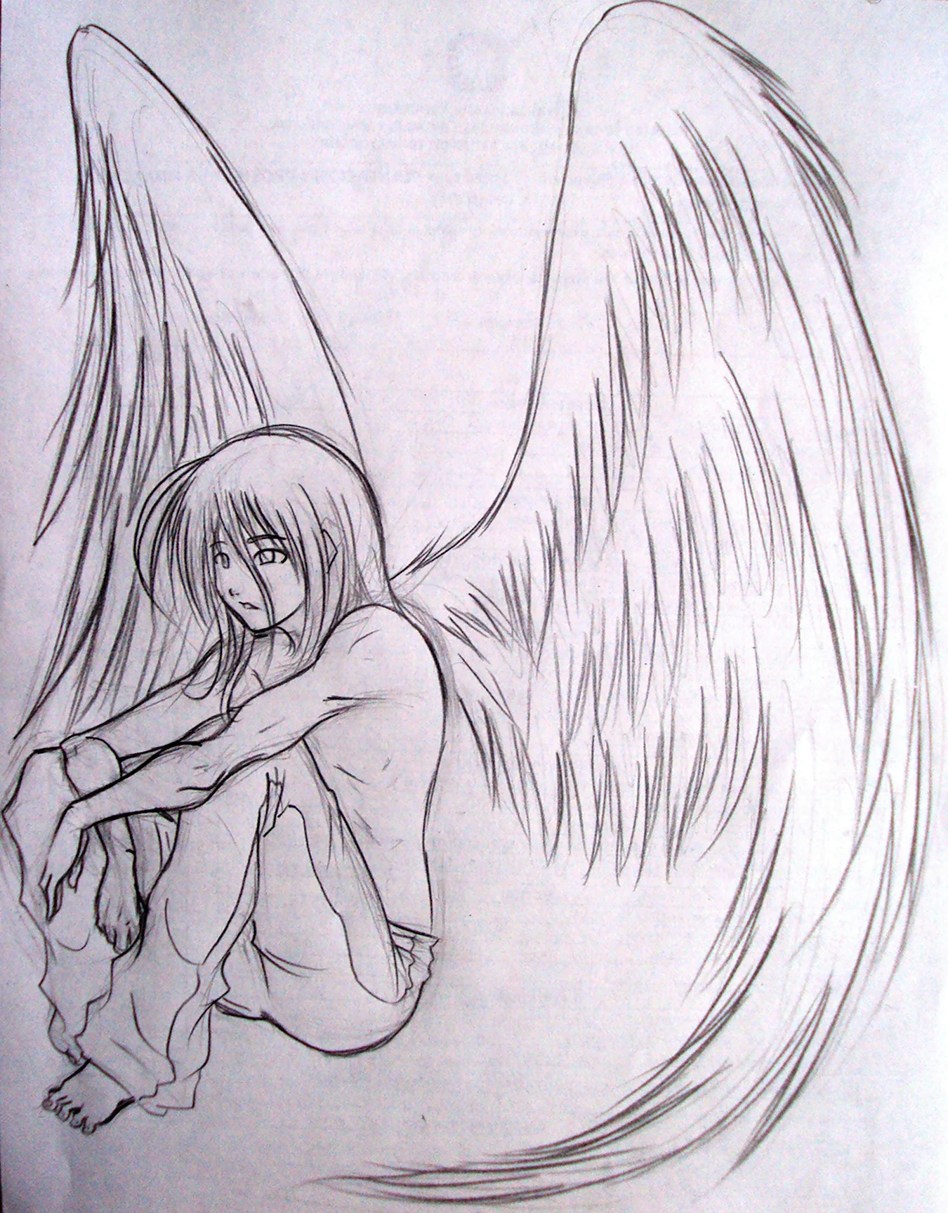 Ангел или демон для срисовки. Для срисовки