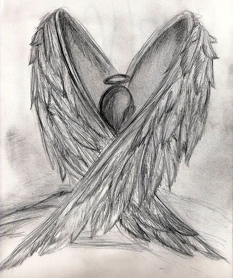 Ангел карандашом. Красивая картинка
