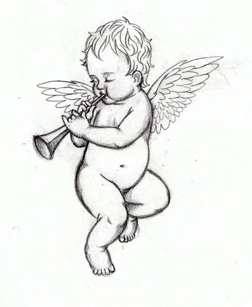 Ангел рисунок карандашом. Красивая картинка