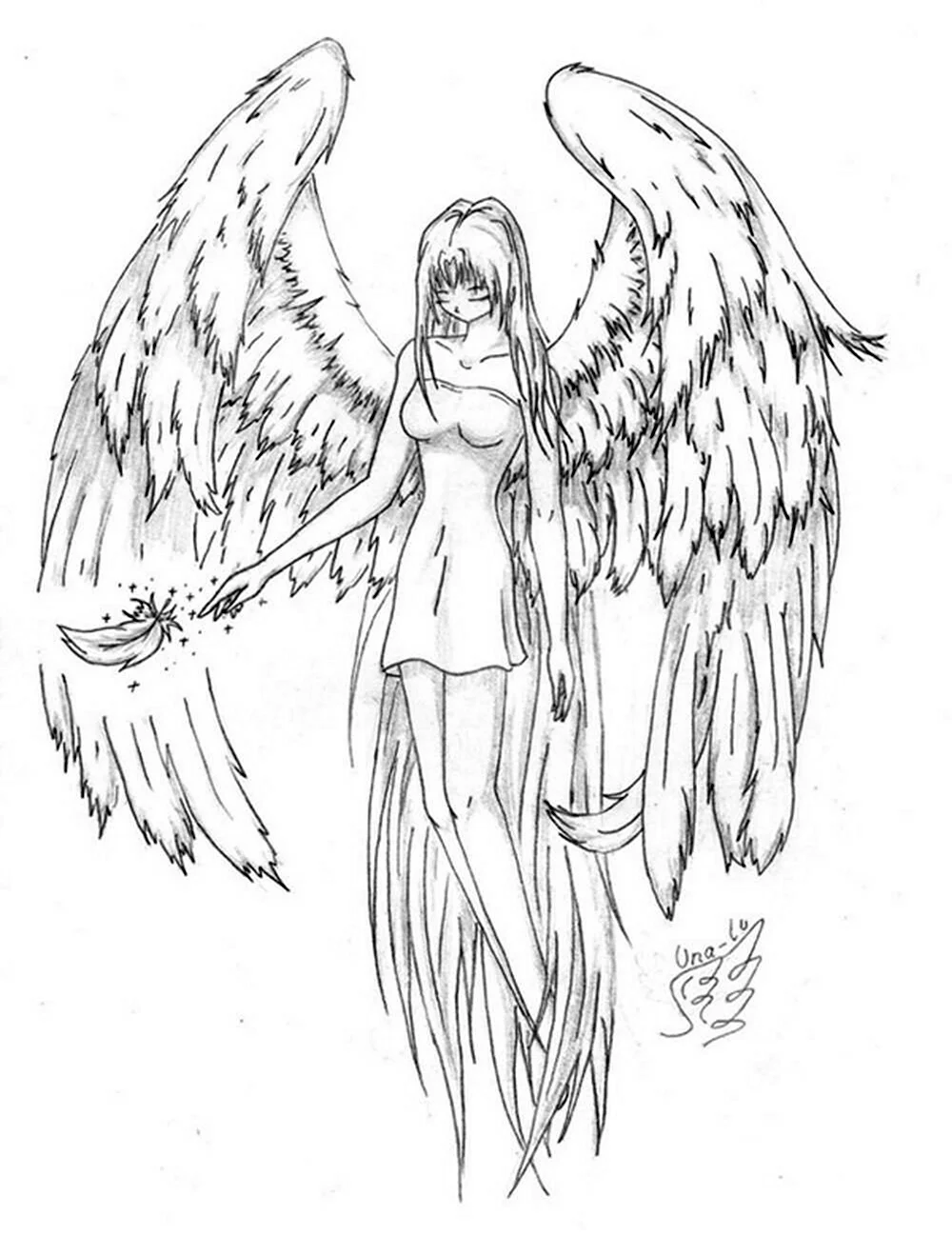 Ангел рисунок карандашом. Красивая картинка