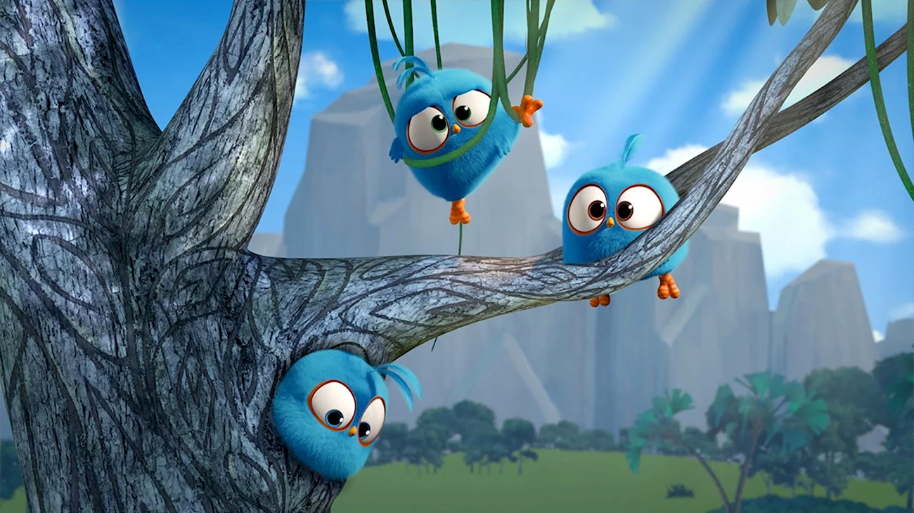 Angry Birds toons синяя Троица. Картинка из мультфильма