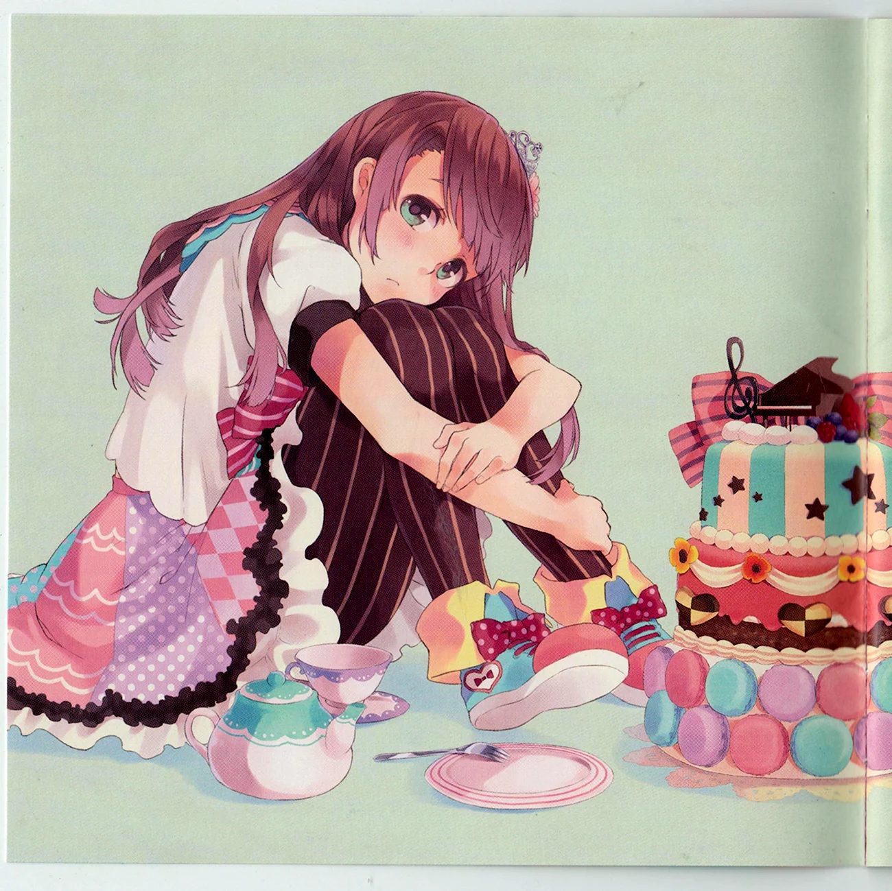 Аниме девушка с тортиком. Поздравление