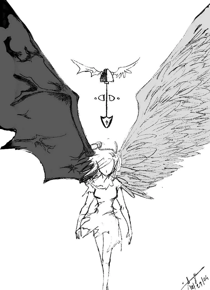 Аниме для срисовки ангелы и демоны. Для срисовки