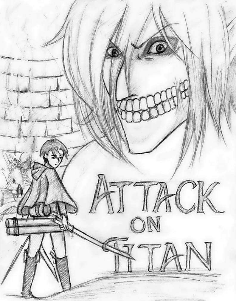 Аниме рисунки карандашом атака титанов. Для срисовки
