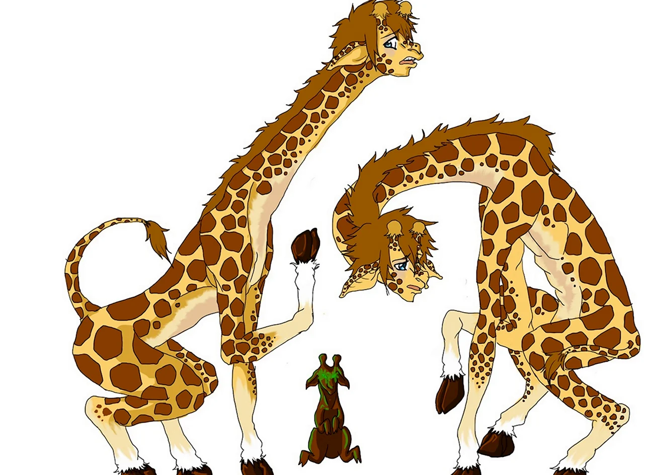 Аниме жирафа. Картинка из мультфильма