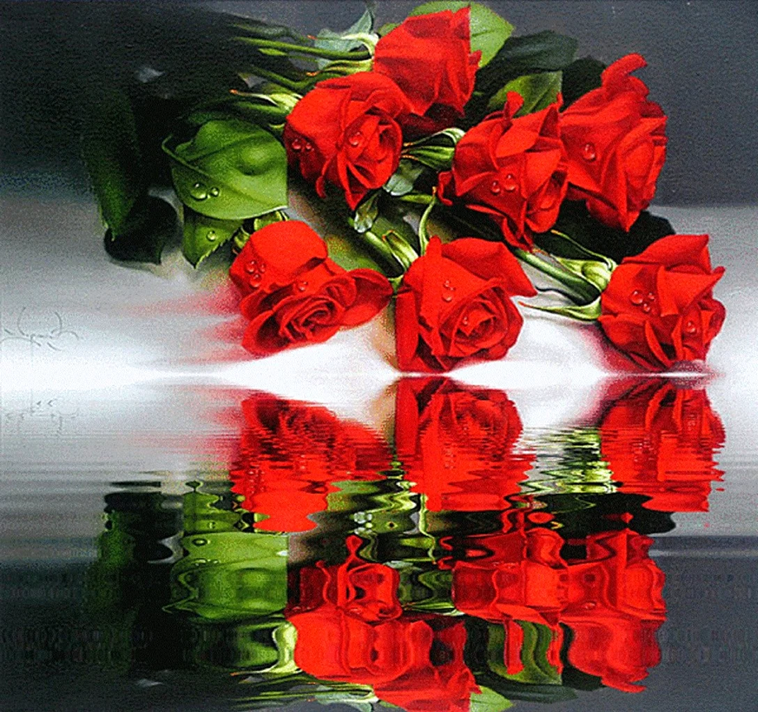 Анимированные букеты роз. Красивая картинка