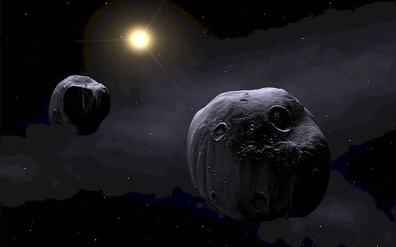 Антиопа двойной астероид. Картинка