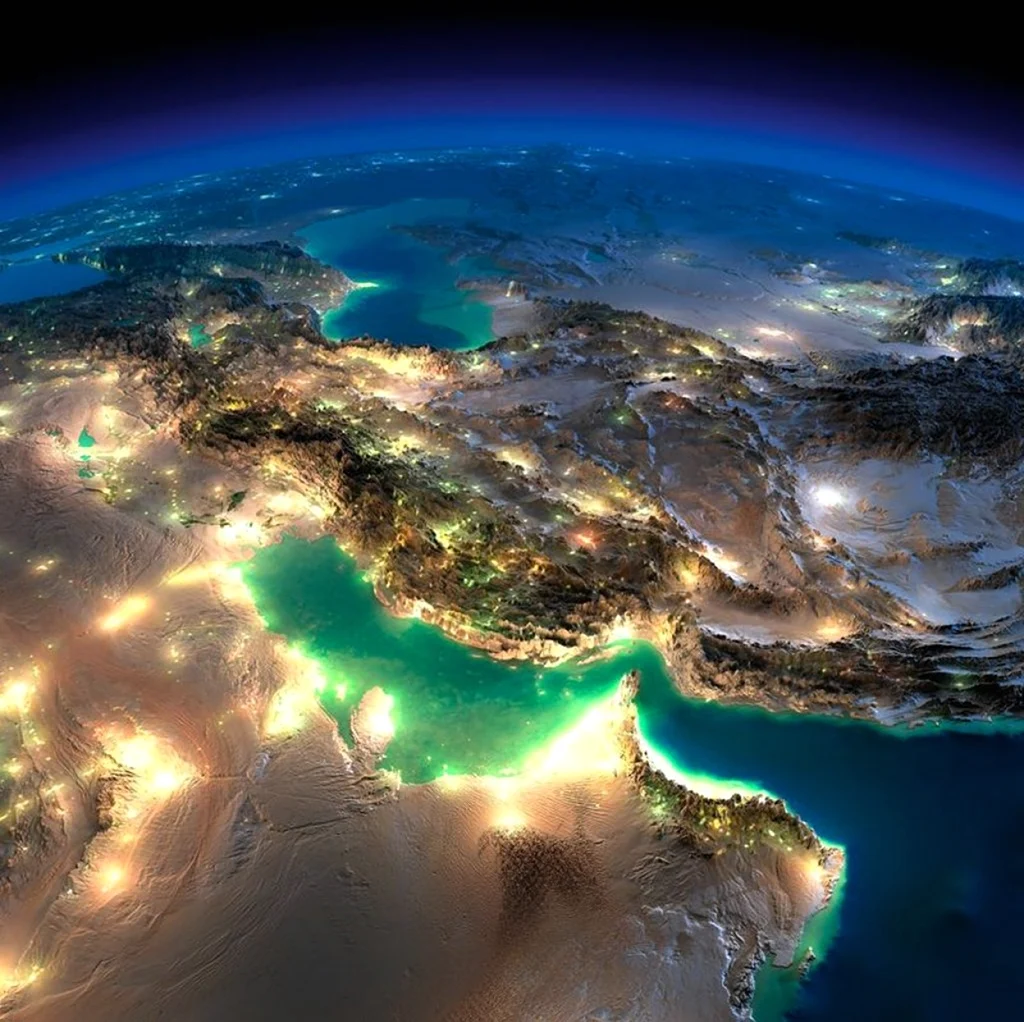 Аравийский полуостров из космоса. Картинка