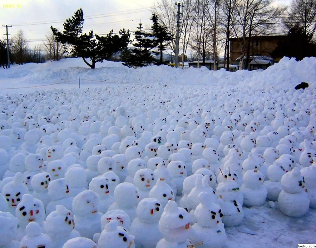 Армия снеговиков. Картинка