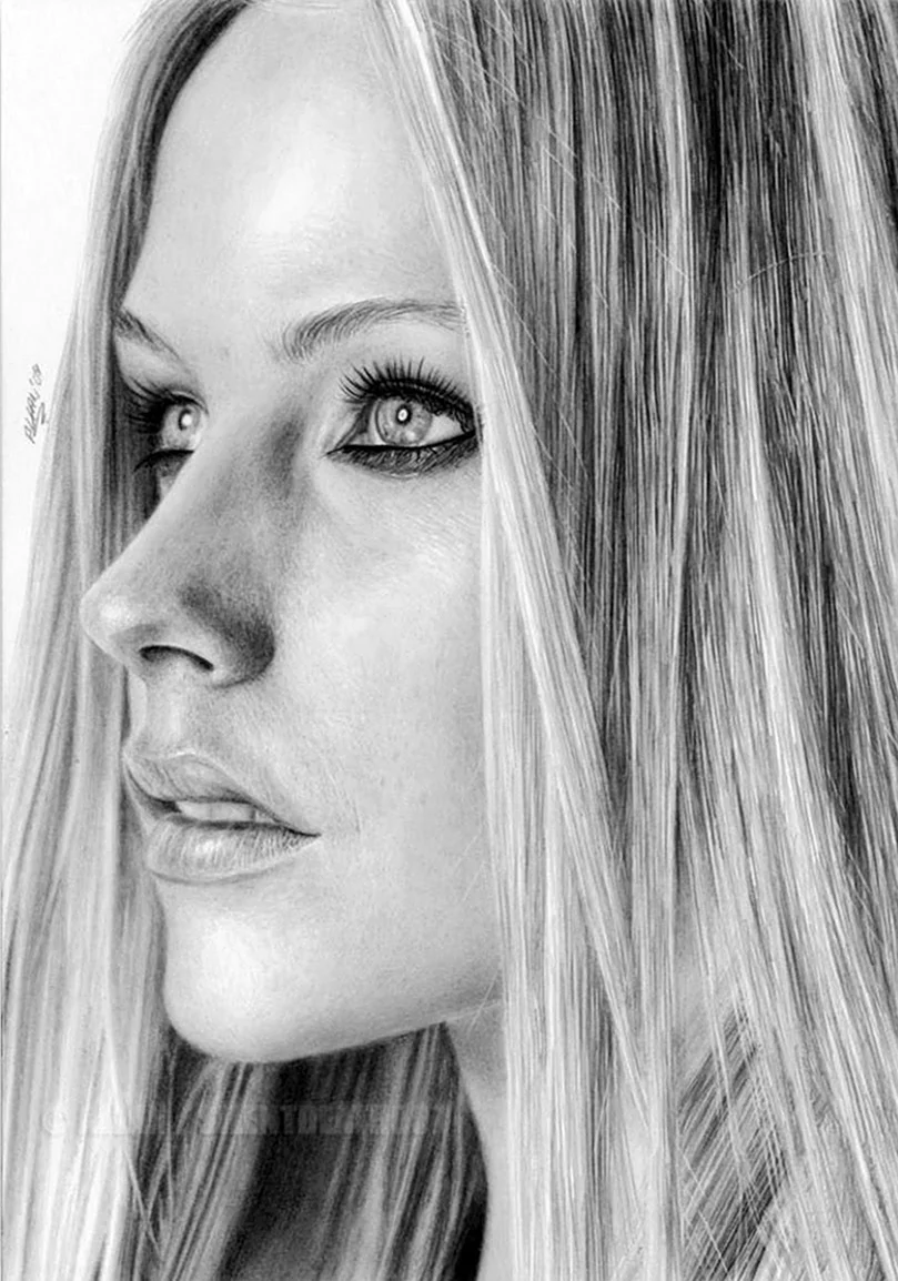 Avril Lavigne портрет. Красивая девушка