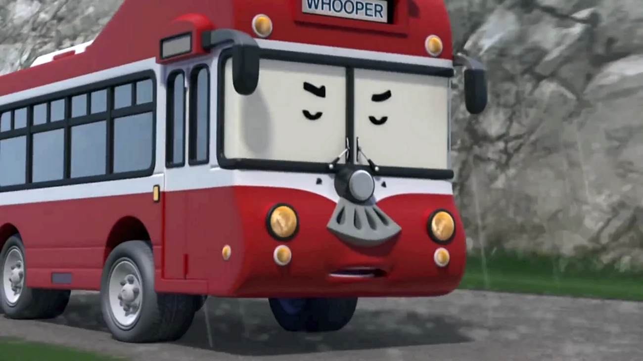 Автобус Робокар Поли красный. Картинка из мультфильма