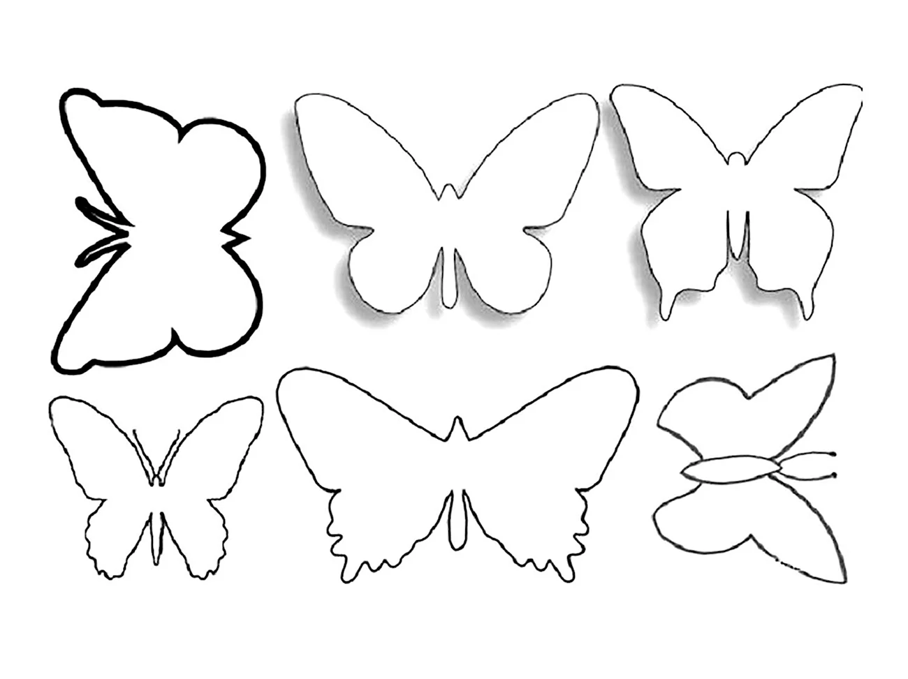 Бабочки для вырезания для детей. Картинка