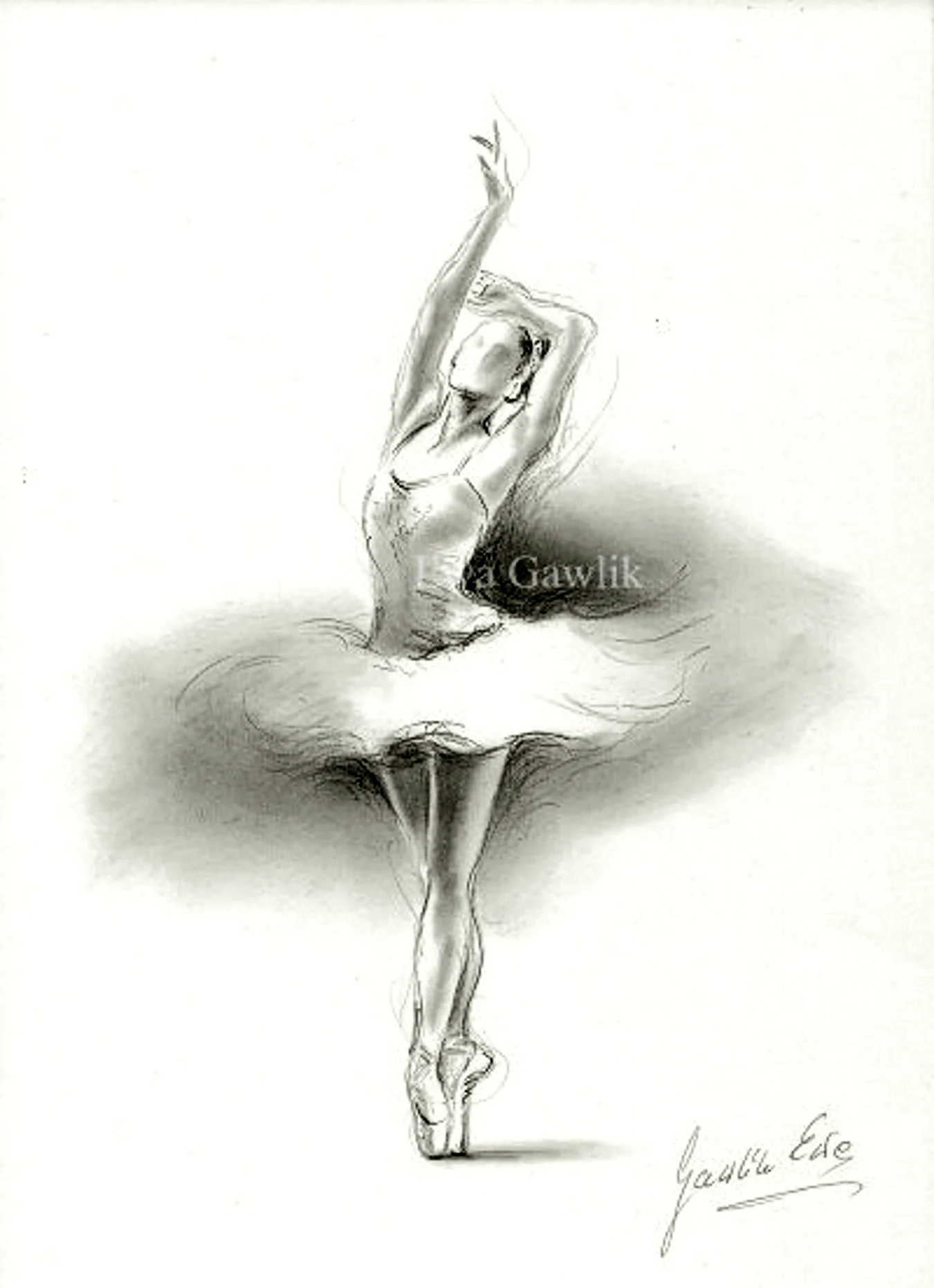 Балерина картина карандашом. Для срисовки