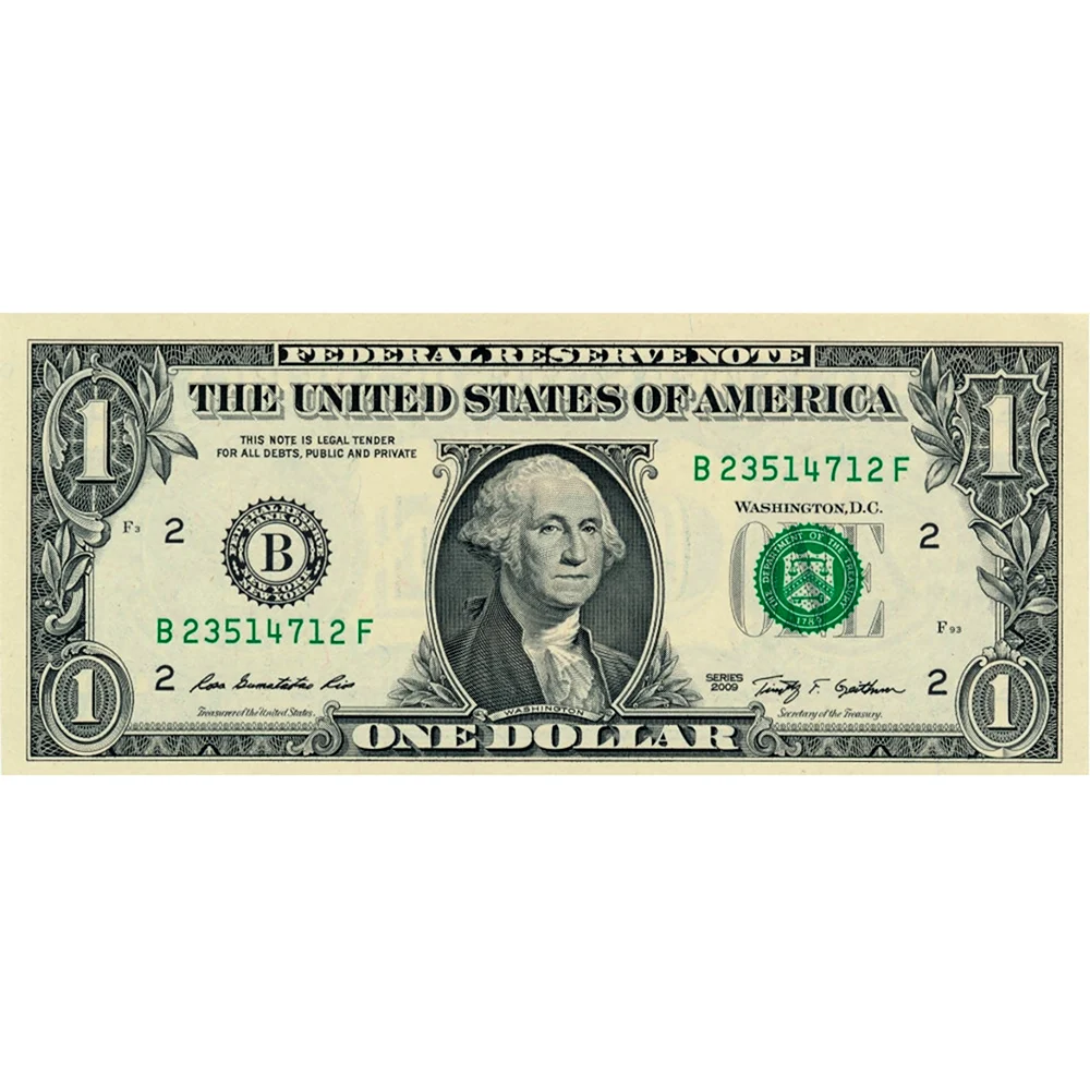 Банкнота 1 доллар 2017 года. Картинка