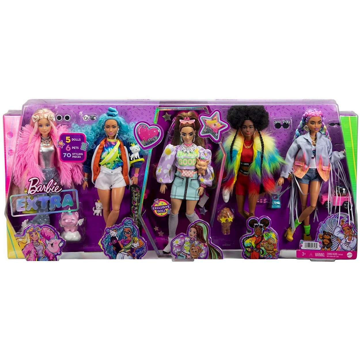 Barbie Extra набор из 5 кукол. Игрушка