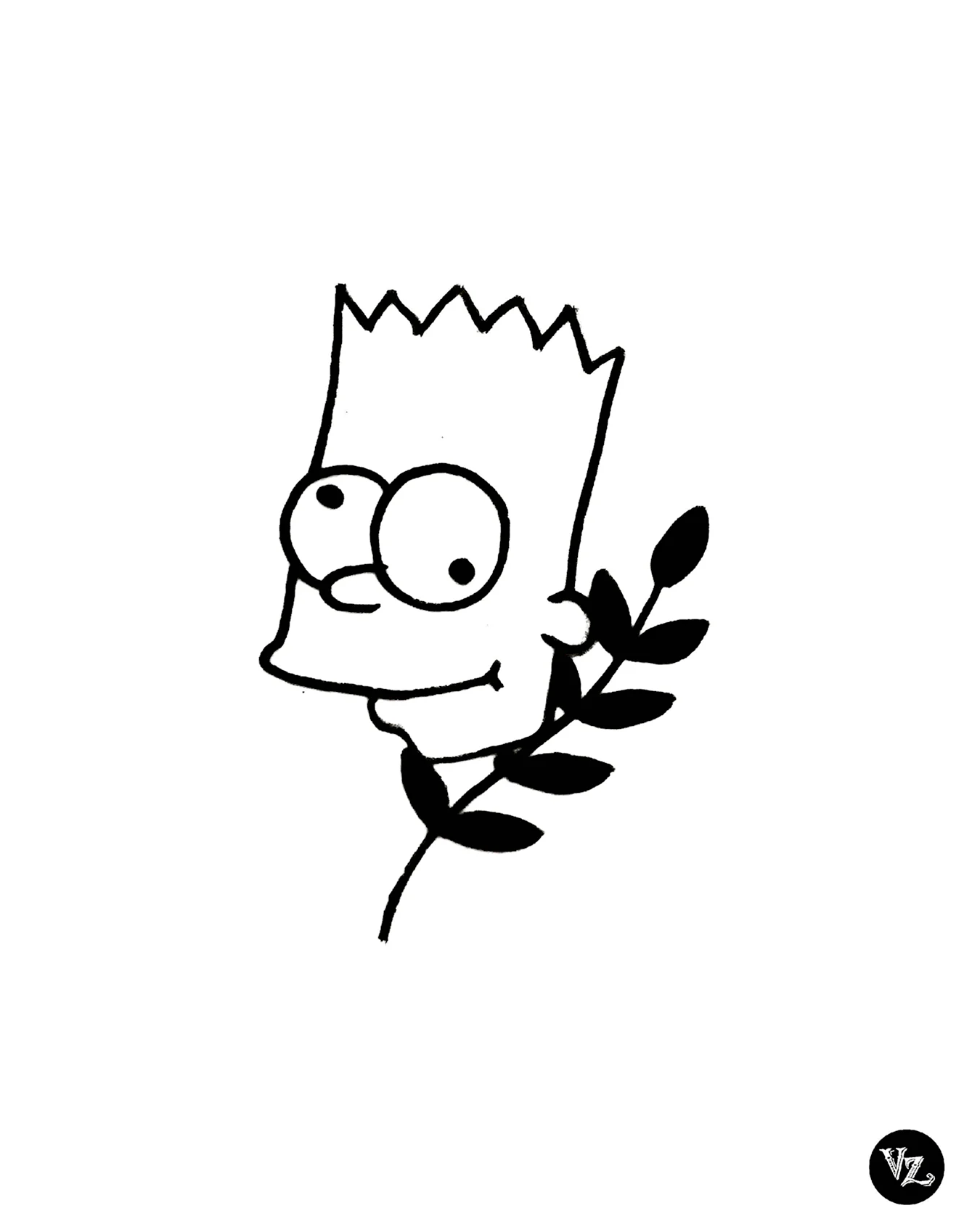 Барт симпсон рисунок маленький. Для срисовки