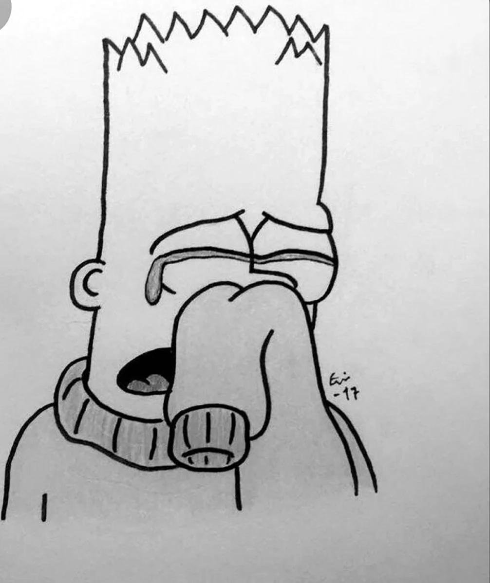 Барт симпсон рисунок плачет. Для срисовки
