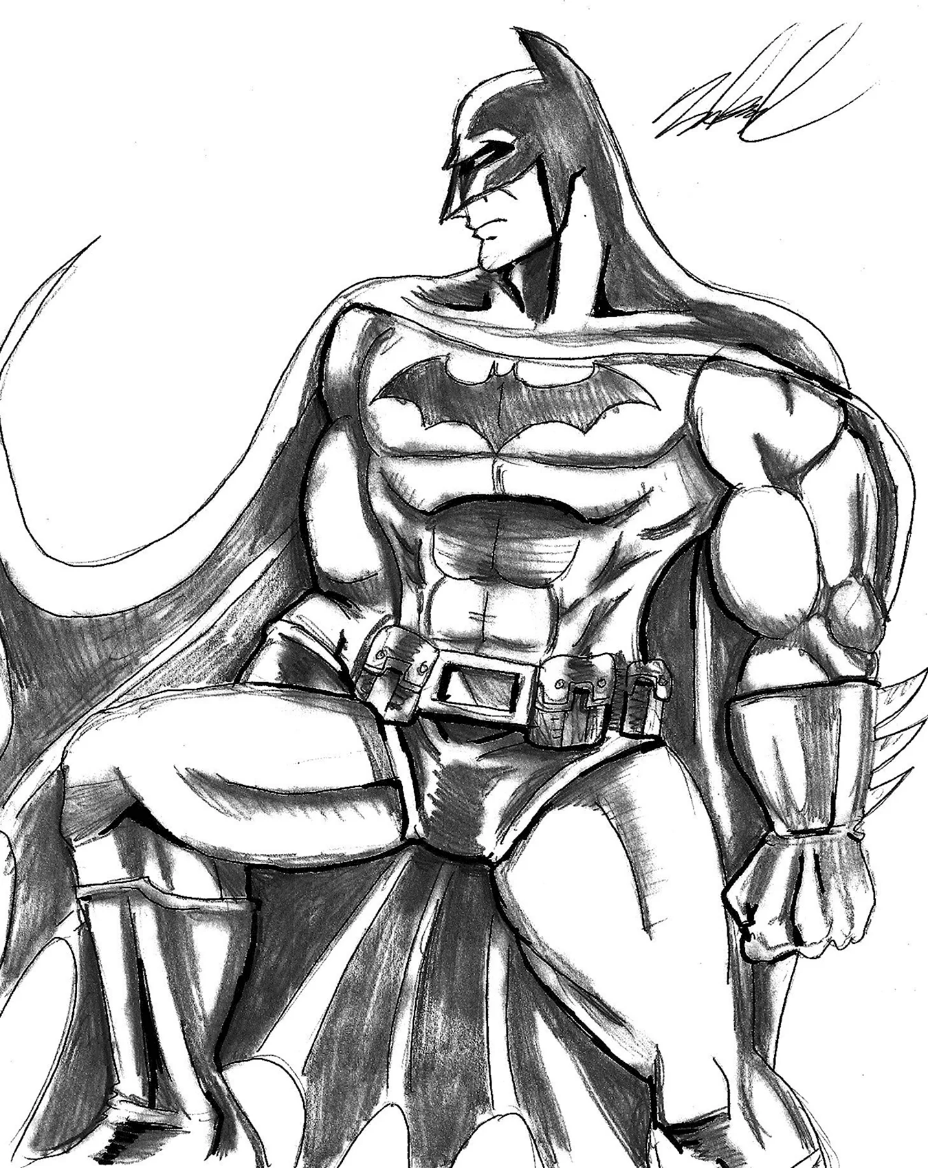 Бэтмен карандашом. Для срисовки