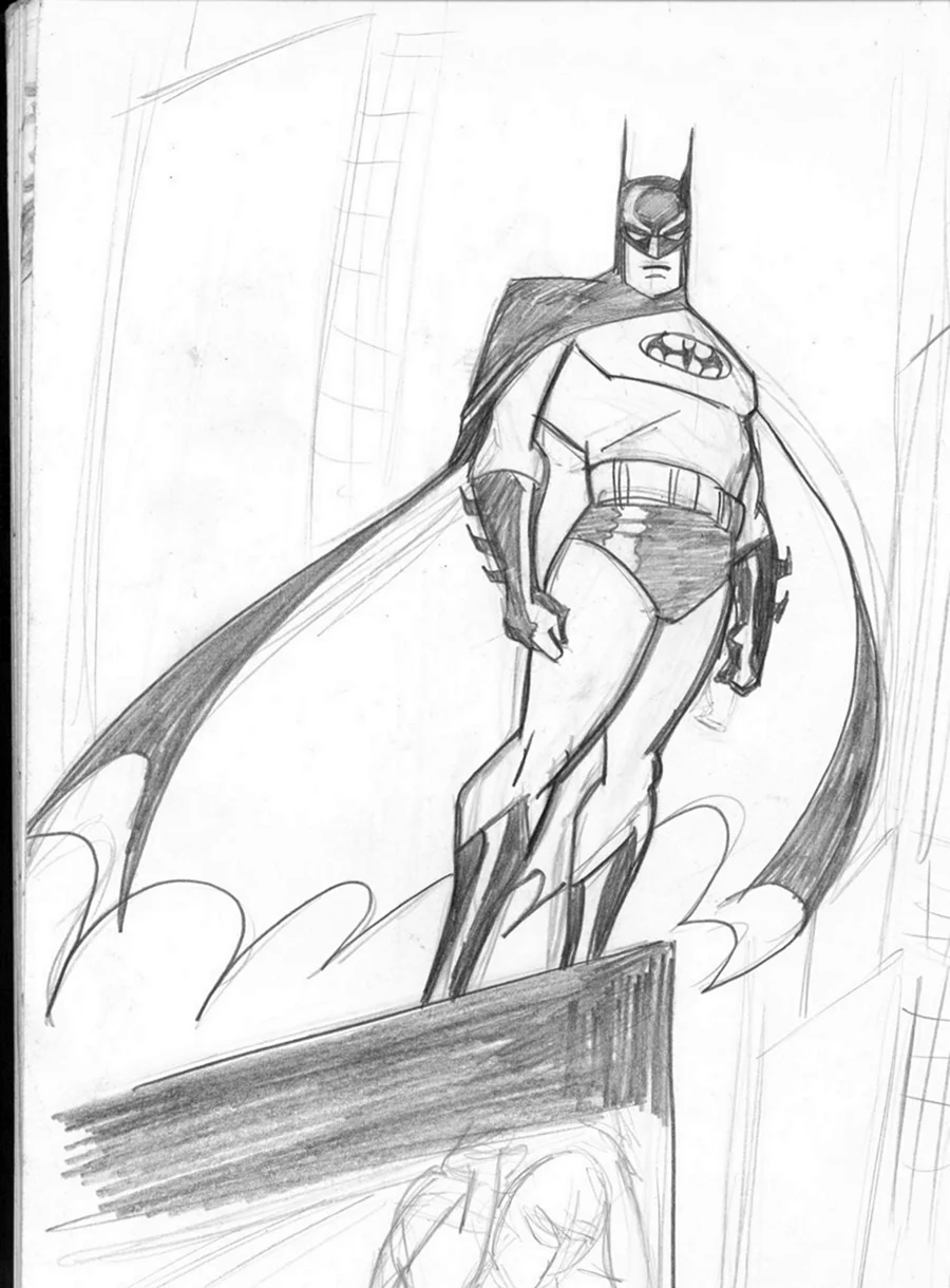 Бэтмен карандашом. Для срисовки