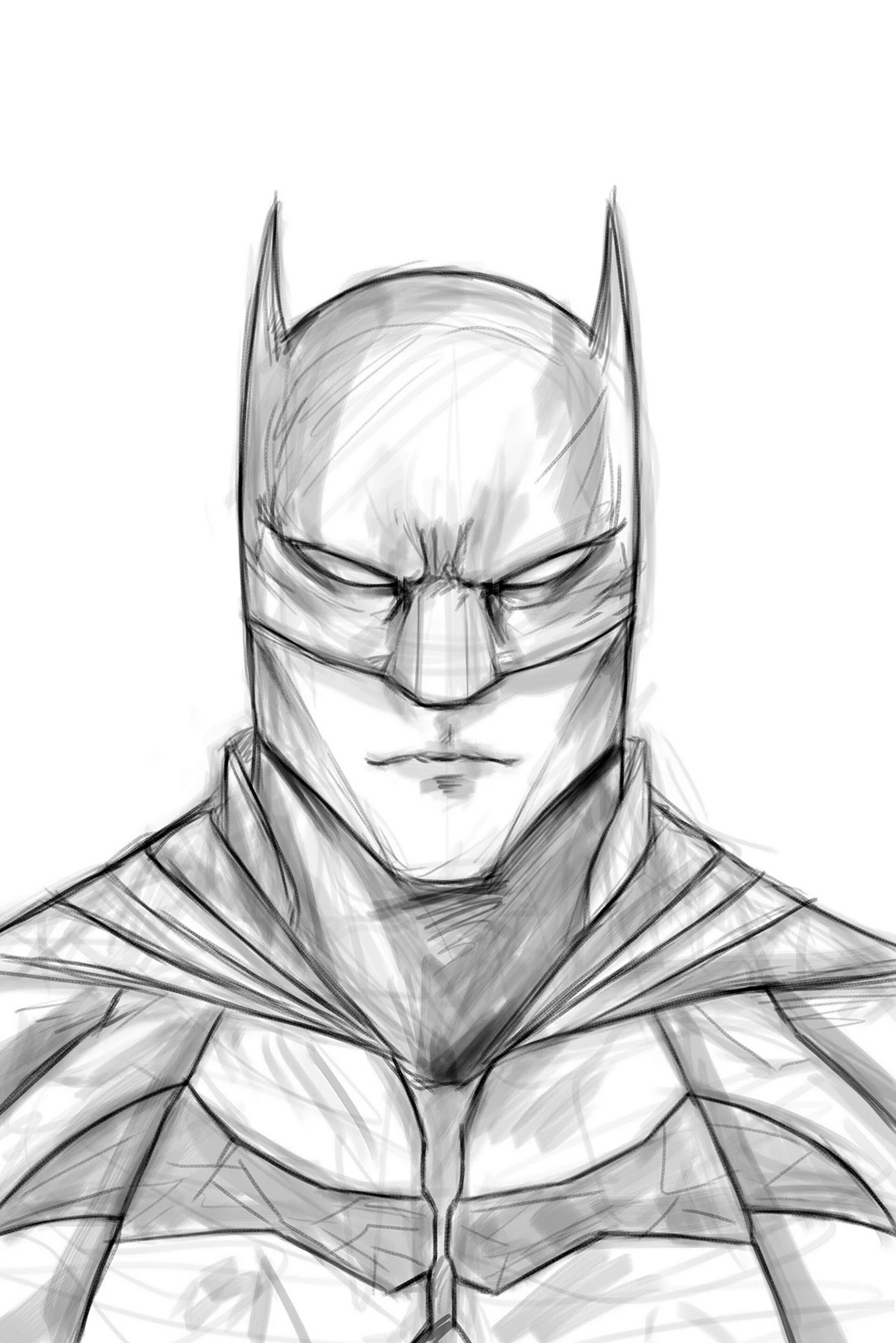 Бэтмен карандашом легко. Для срисовки