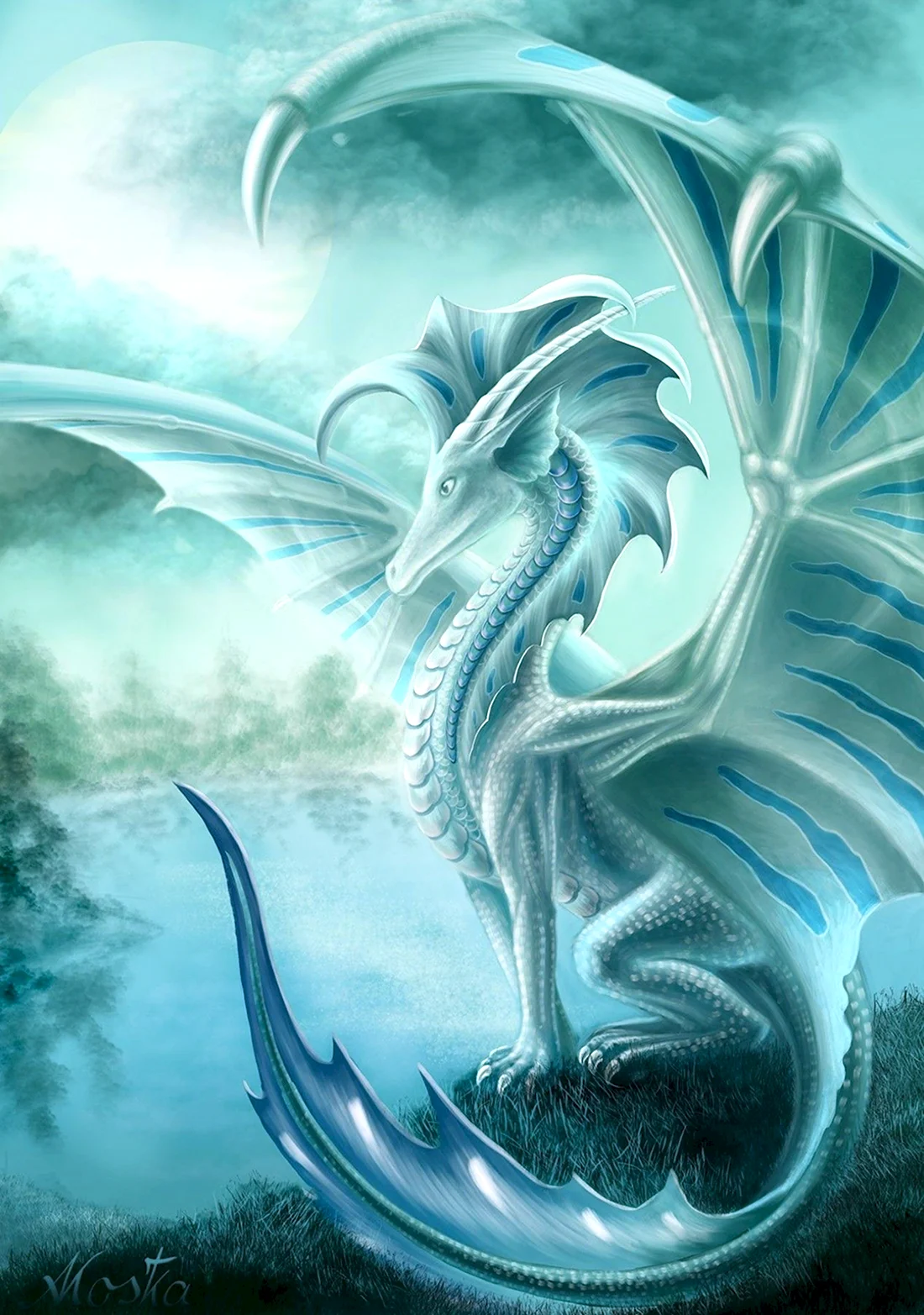 Бирюзовый дракон Цинлун. Красивые картинки животных