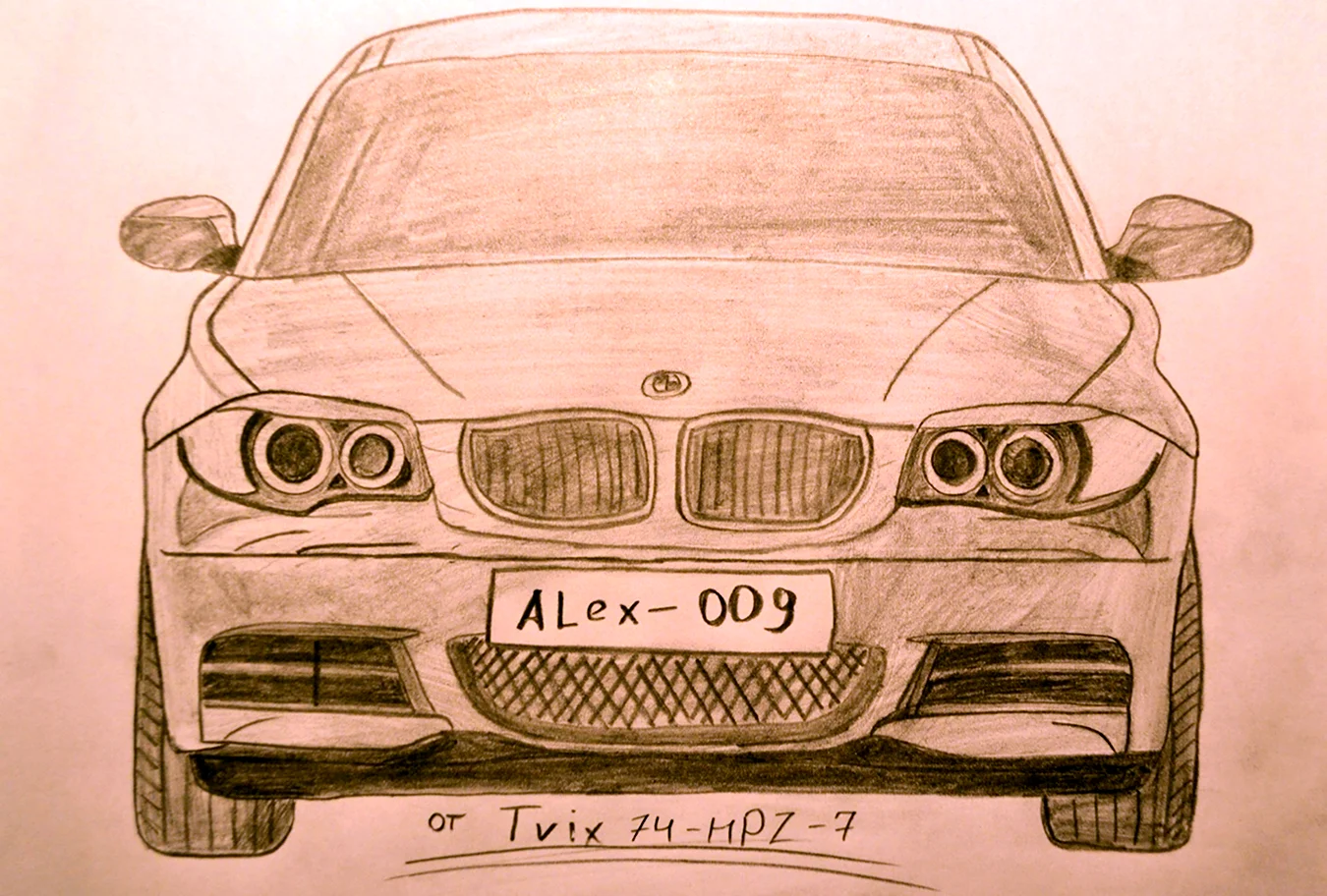 BMW e60 рисунок. Для срисовки