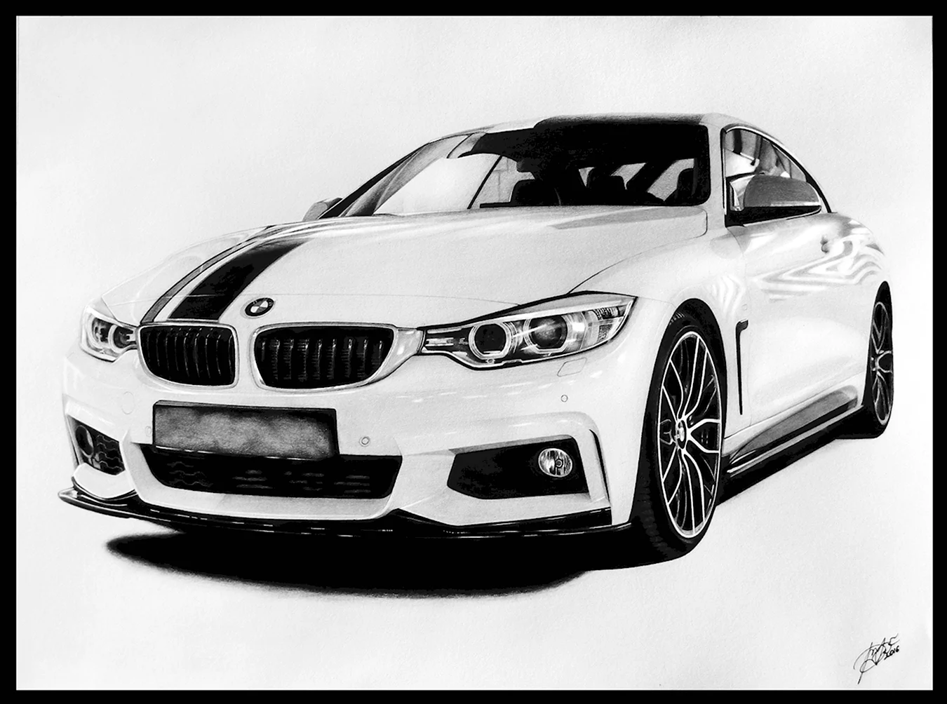 BMW f30 draw. Для срисовки