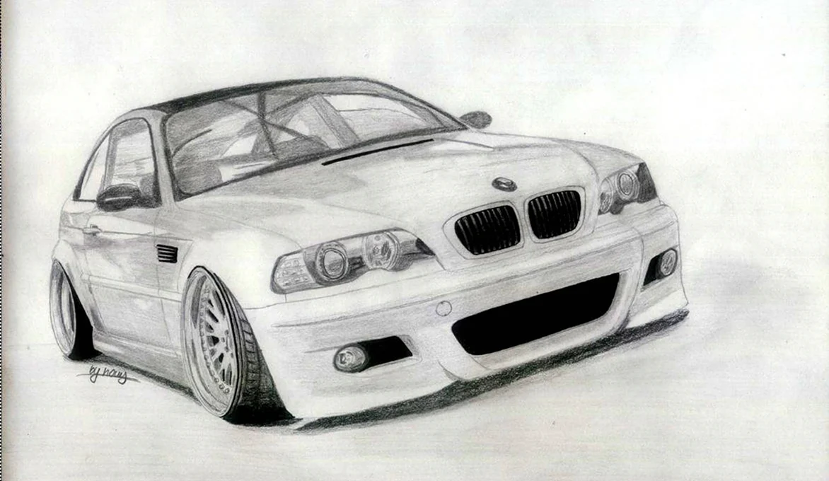 BMW m3 e46 draw. Для срисовки