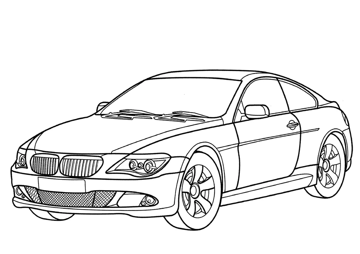 BMW m6 раскраска. Картинка