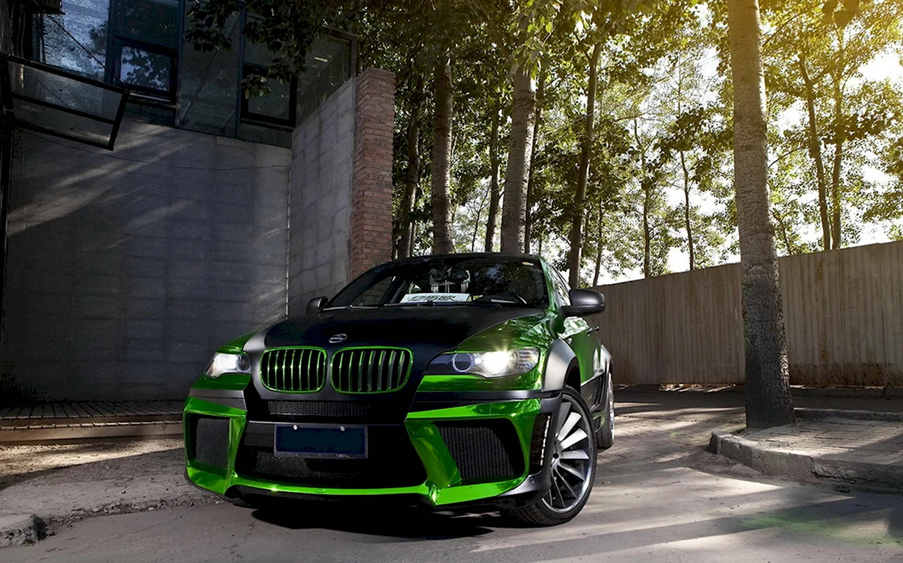 BMW x6m зеленый. Картинка
