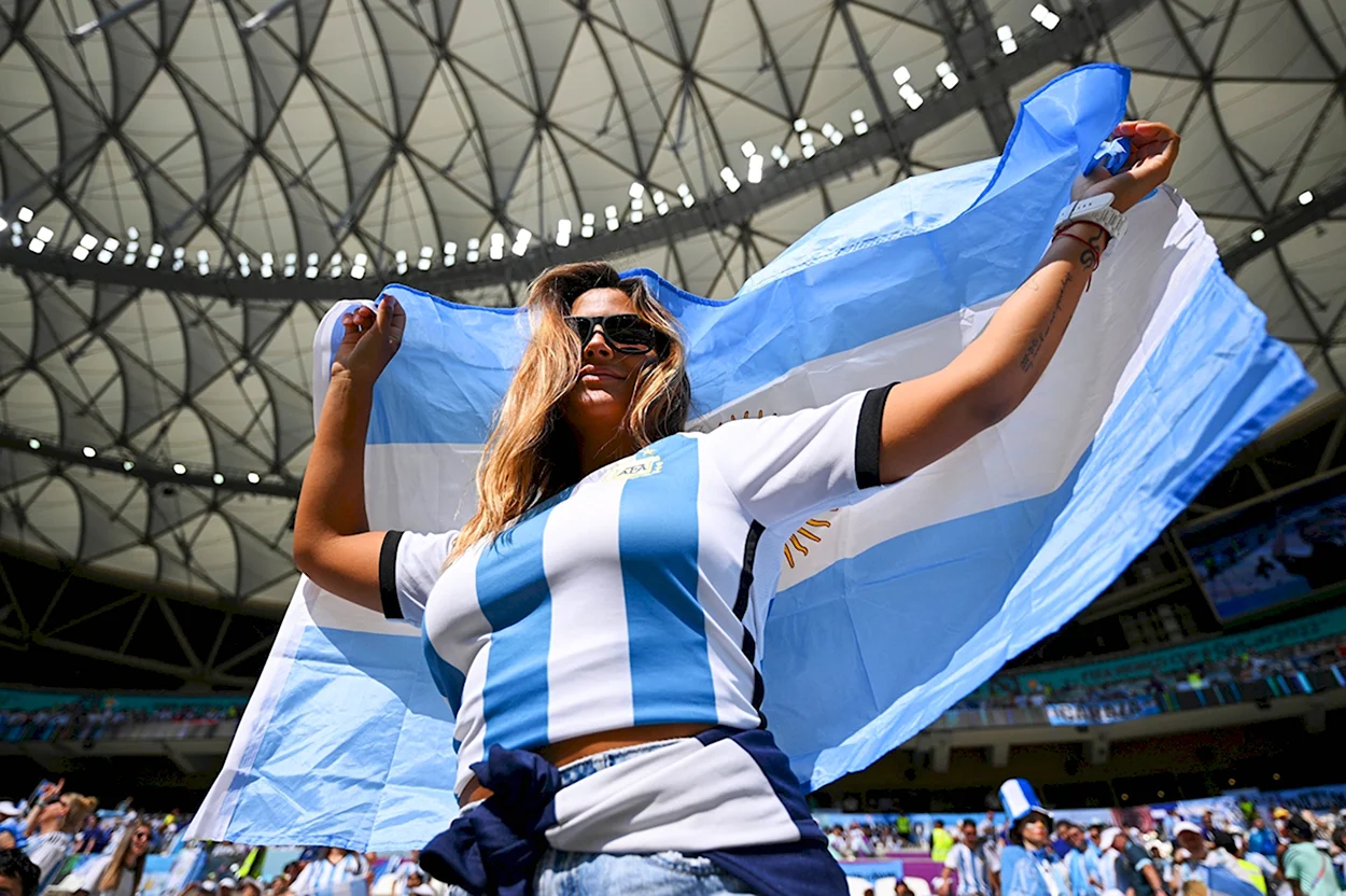 Болельщицы Аргентины 2022. Красивая девушка