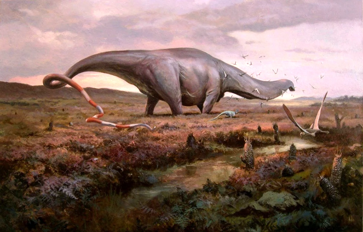 Бронтозавр Юрского периода. Картинка