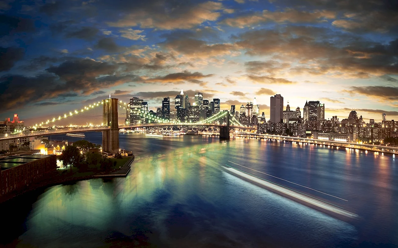 Бруклинский мост Нью-Йорк. Красивая картинка