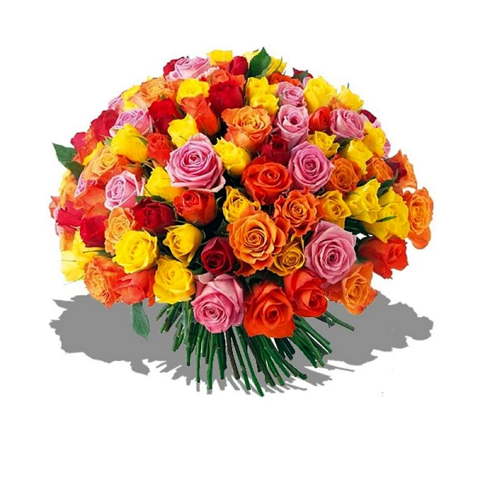 Букет из разноцветных роз. Картинка