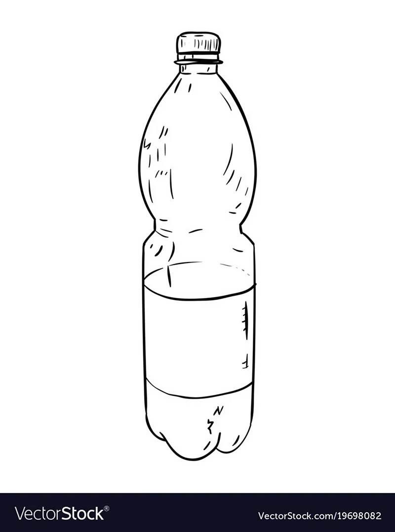 Бутылка пластиковая набросок. Для срисовки