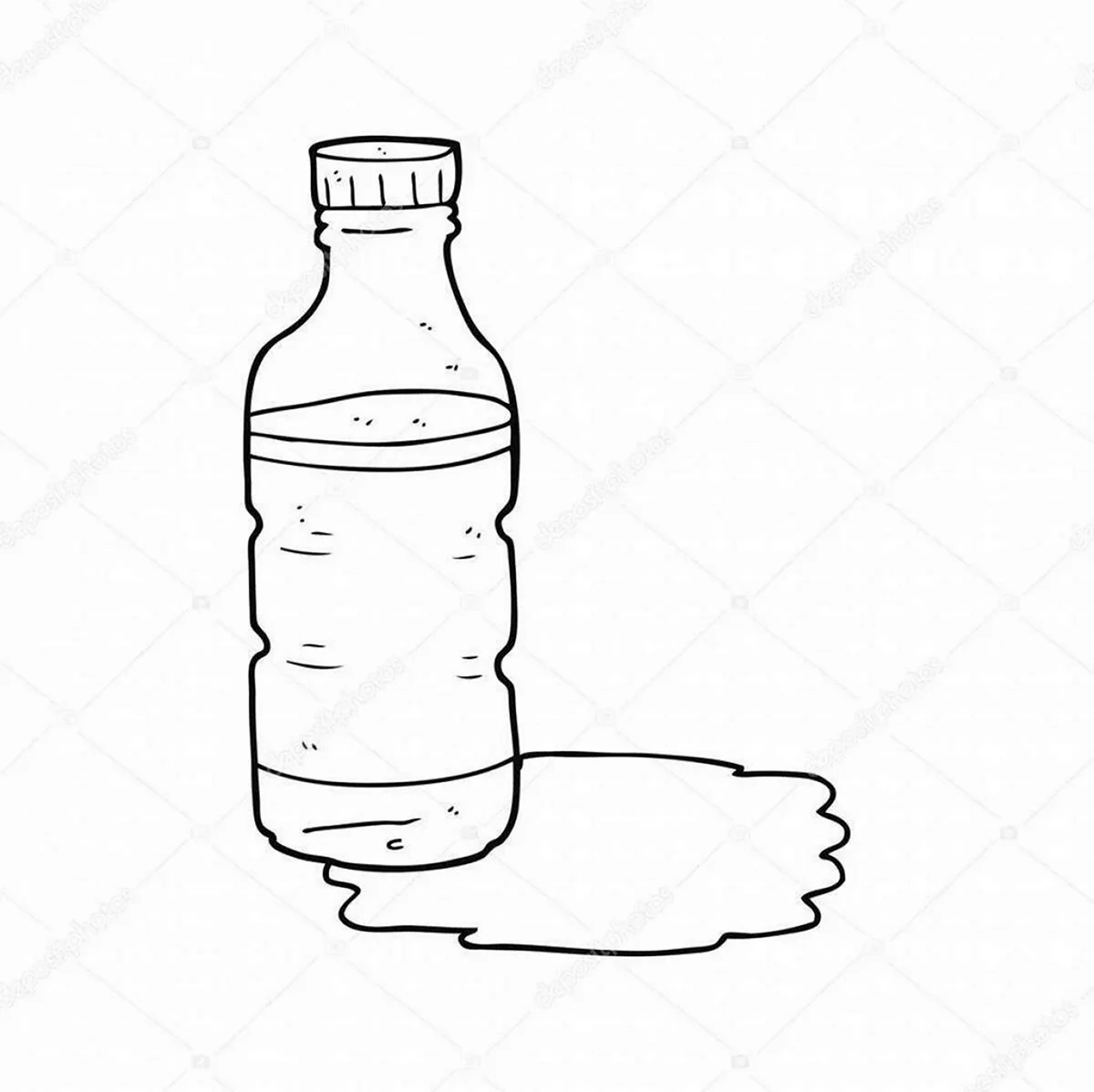 Бутылка воды раскраска для детей. Для срисовки