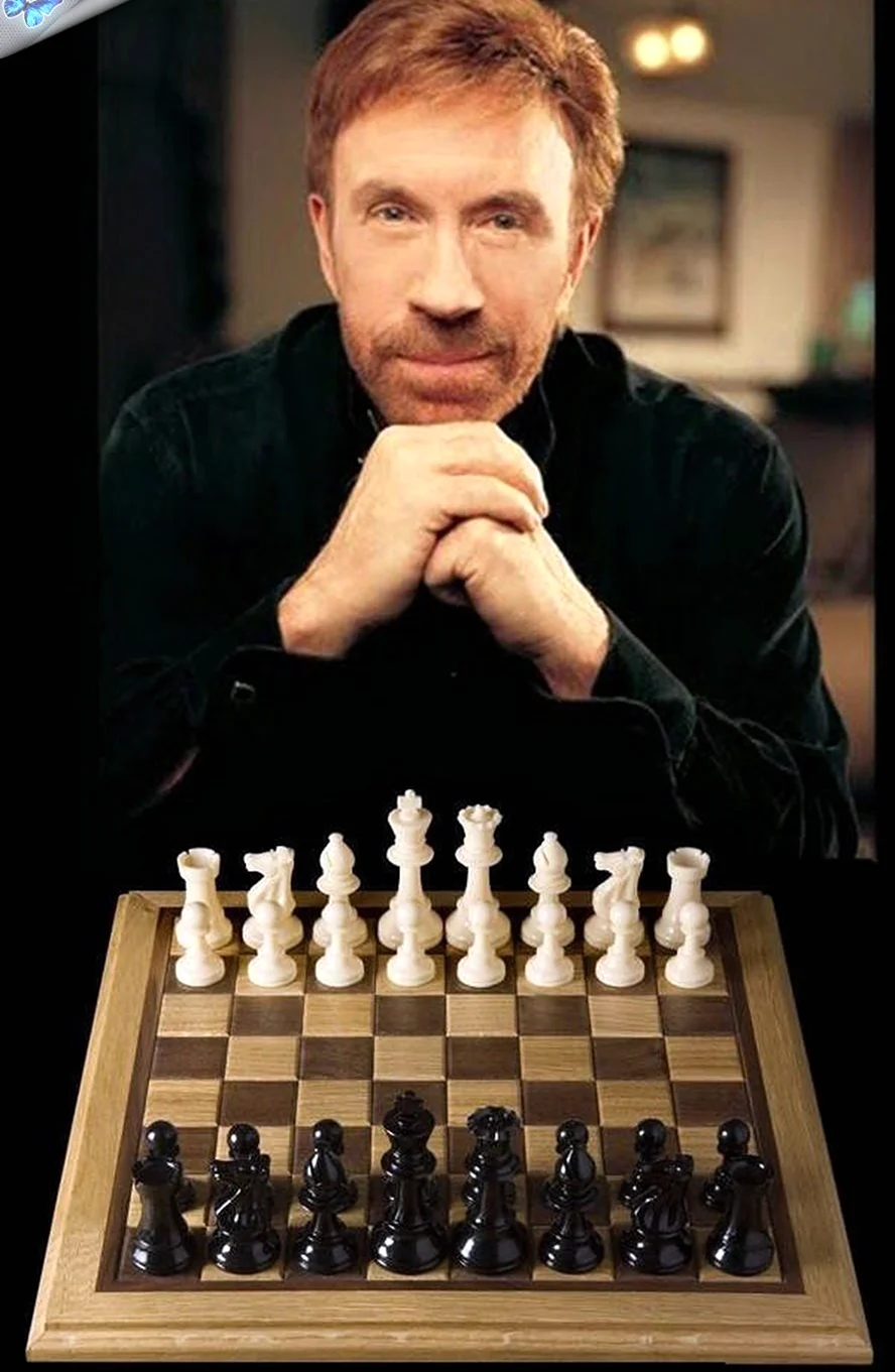 Чак Норрис шахматы. Прикольная картинка
