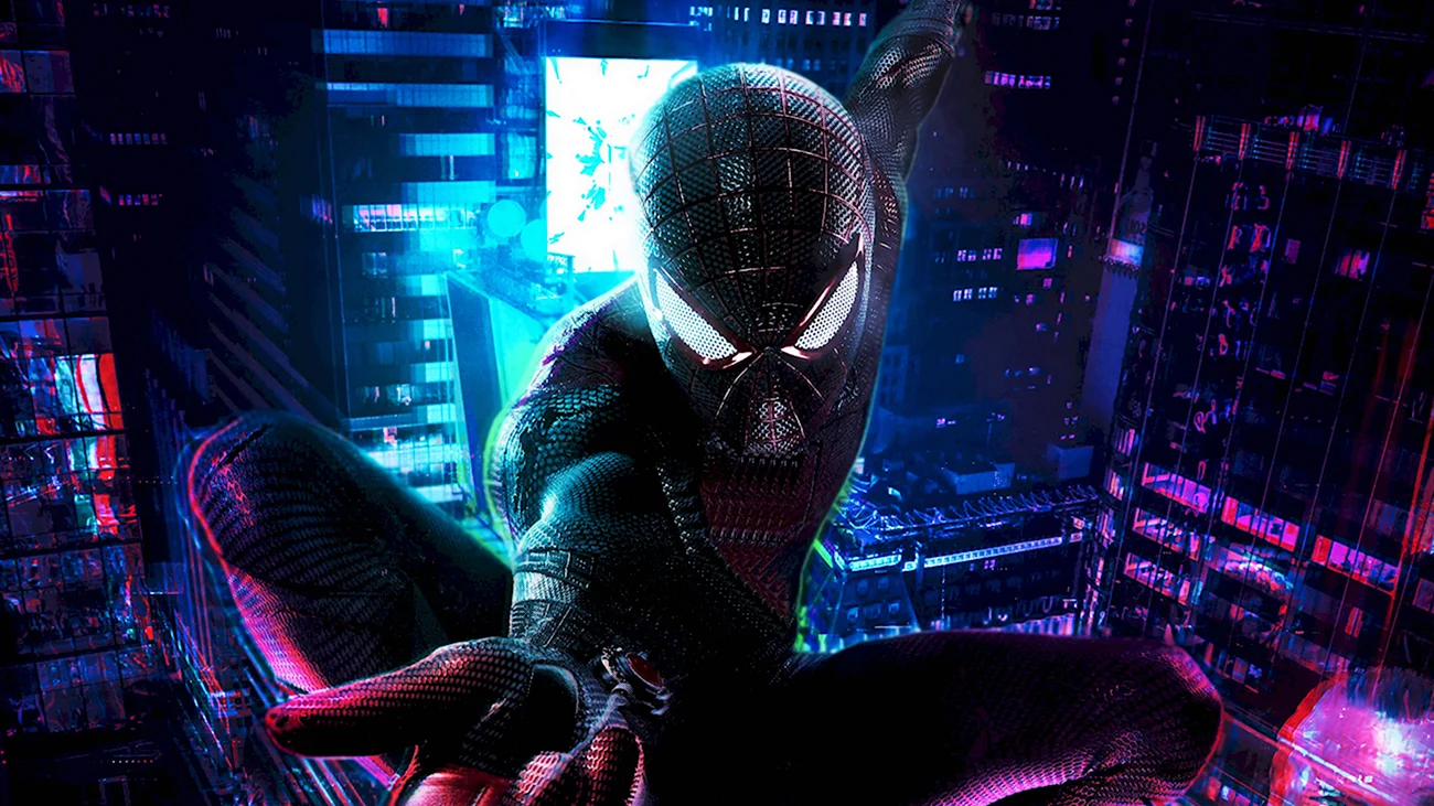Человек паук Cyberpunk 2077. Картинка