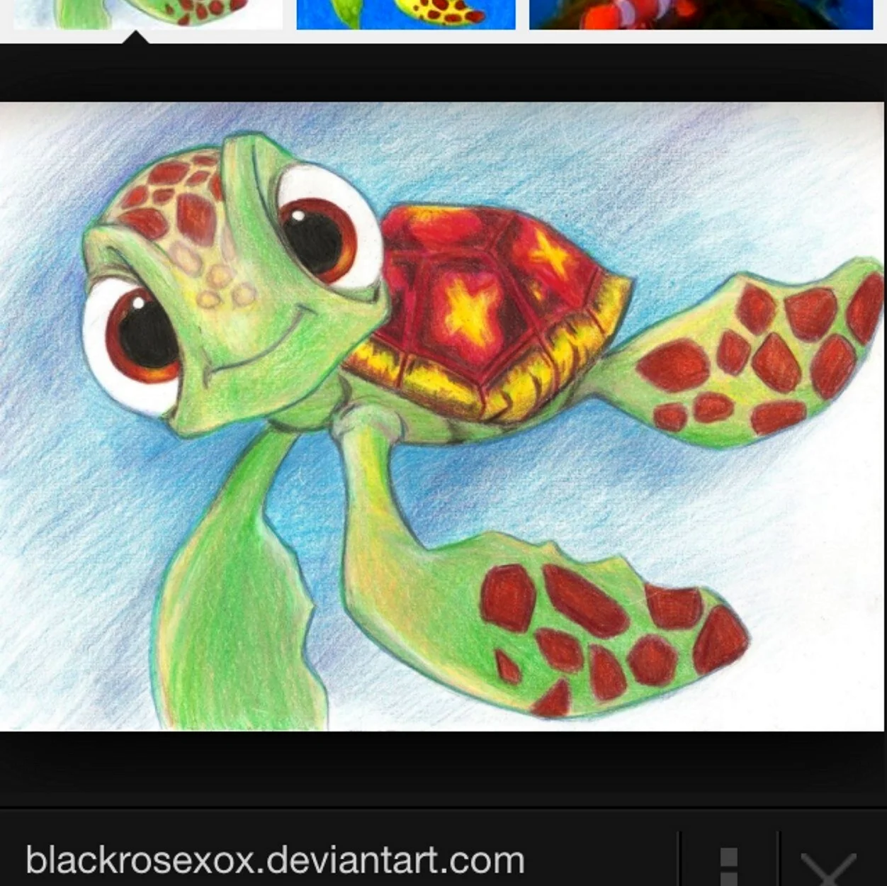 Черепаха цветными карандашами. Для срисовки