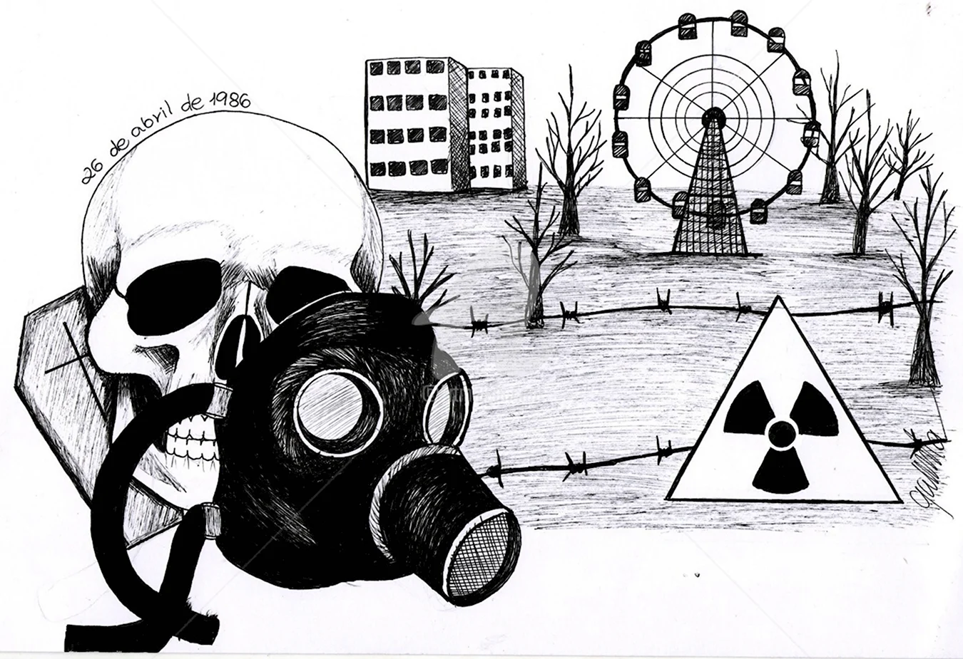 Чернобыль рисунки. Для срисовки